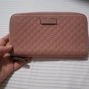 Gucci Pink Embossed Leather Wallet